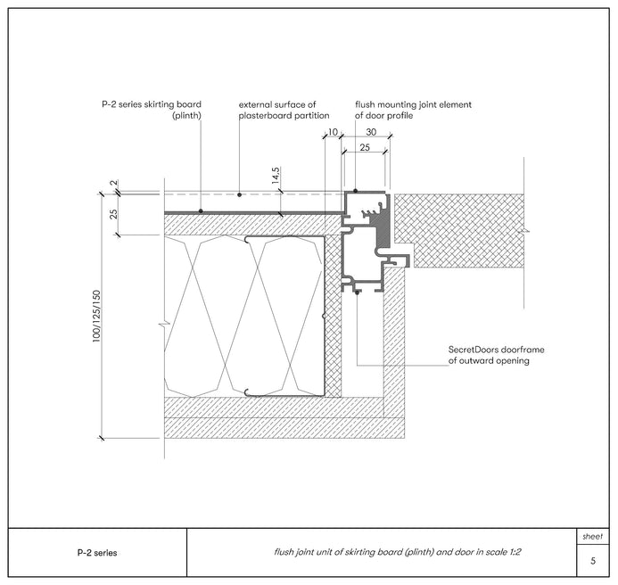 Aluminium shadow recessed skirting board (plinth). P-1-60 – ASP Profiles